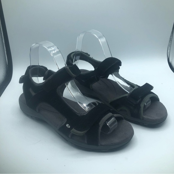 croft & barrow Shoes - Croft And Barrow Sports Sandal Womens 7.5 Black Ankle Strap OpenToe Suede Casual